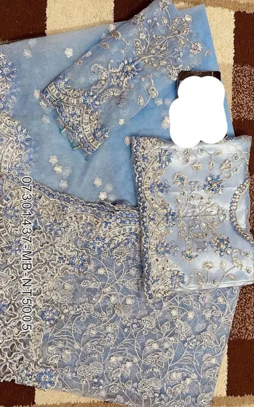 MARIA B ⏐ 07301437-MB-NT5005 ⏐ NET FABRIC ⏐ EMBROIDERED ⏐ UNSTITCHED SAREE