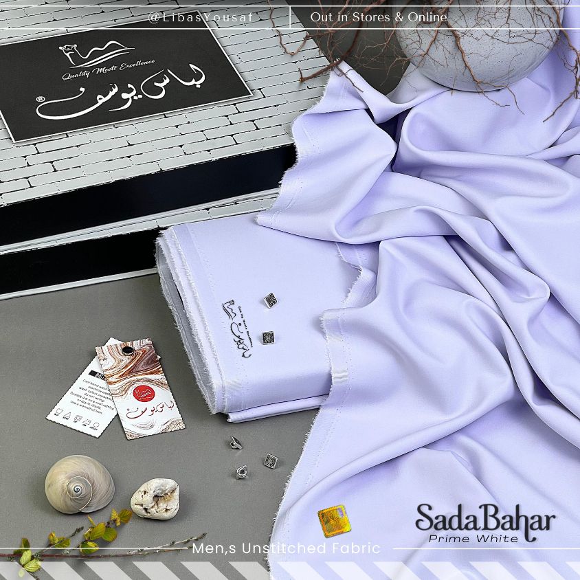 SADA BAHAR | Crafted by Libas e Yousaf | Wash & Wear | Four Season | Prime White