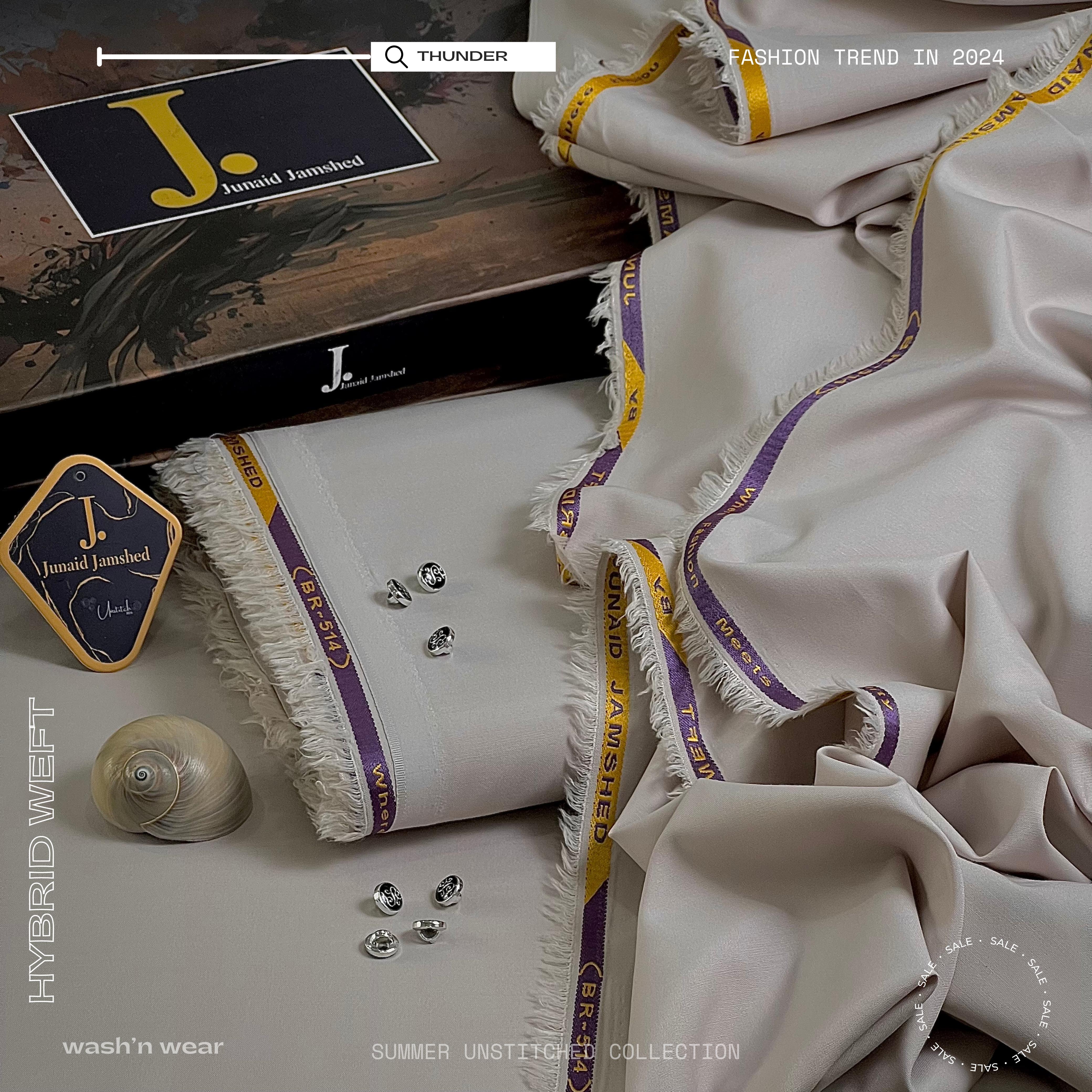 JUNAID JAMSHED -Hybrid Weft - Thunder - ( Unstitched ) Shalwar Kameez ( Four Season )