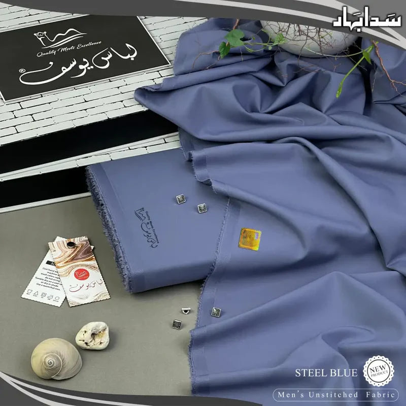 SADA BAHAR | Crafted by Libas e Yousaf | Wash & Wear | Four Season | Steel Blue