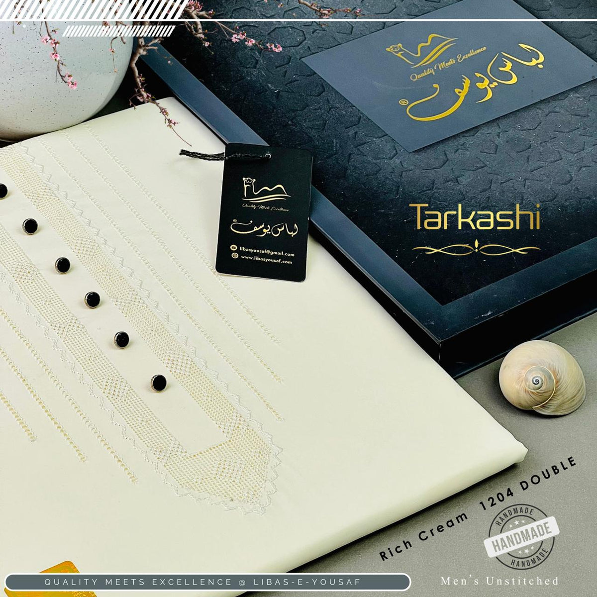 Butter Blend TarKashi | Crafted by Libas e Yousaf | Shade 1204 – Rich Cream
