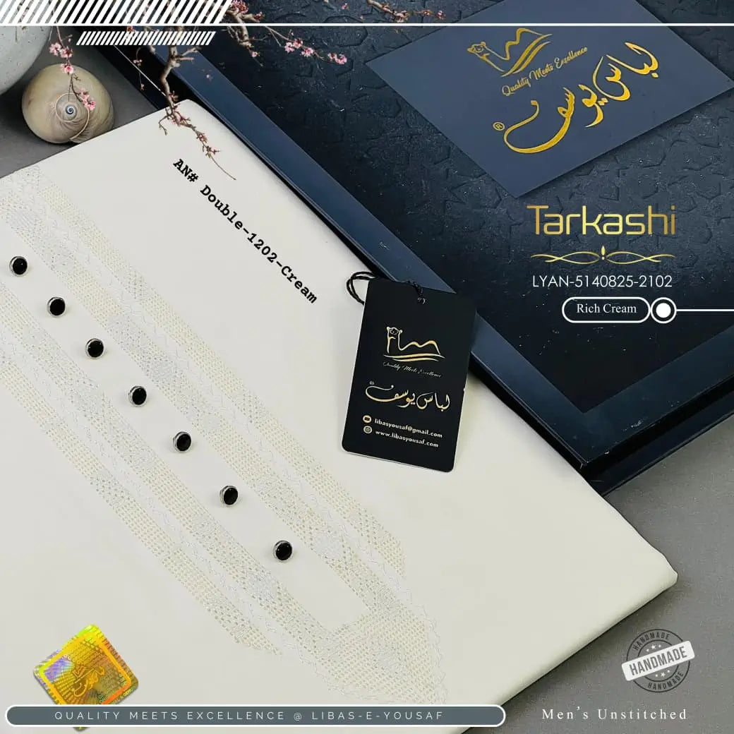 Butter Blend TarKashi | Crafted by Libas e Yousaf | Shade 1202 – Rich Cream