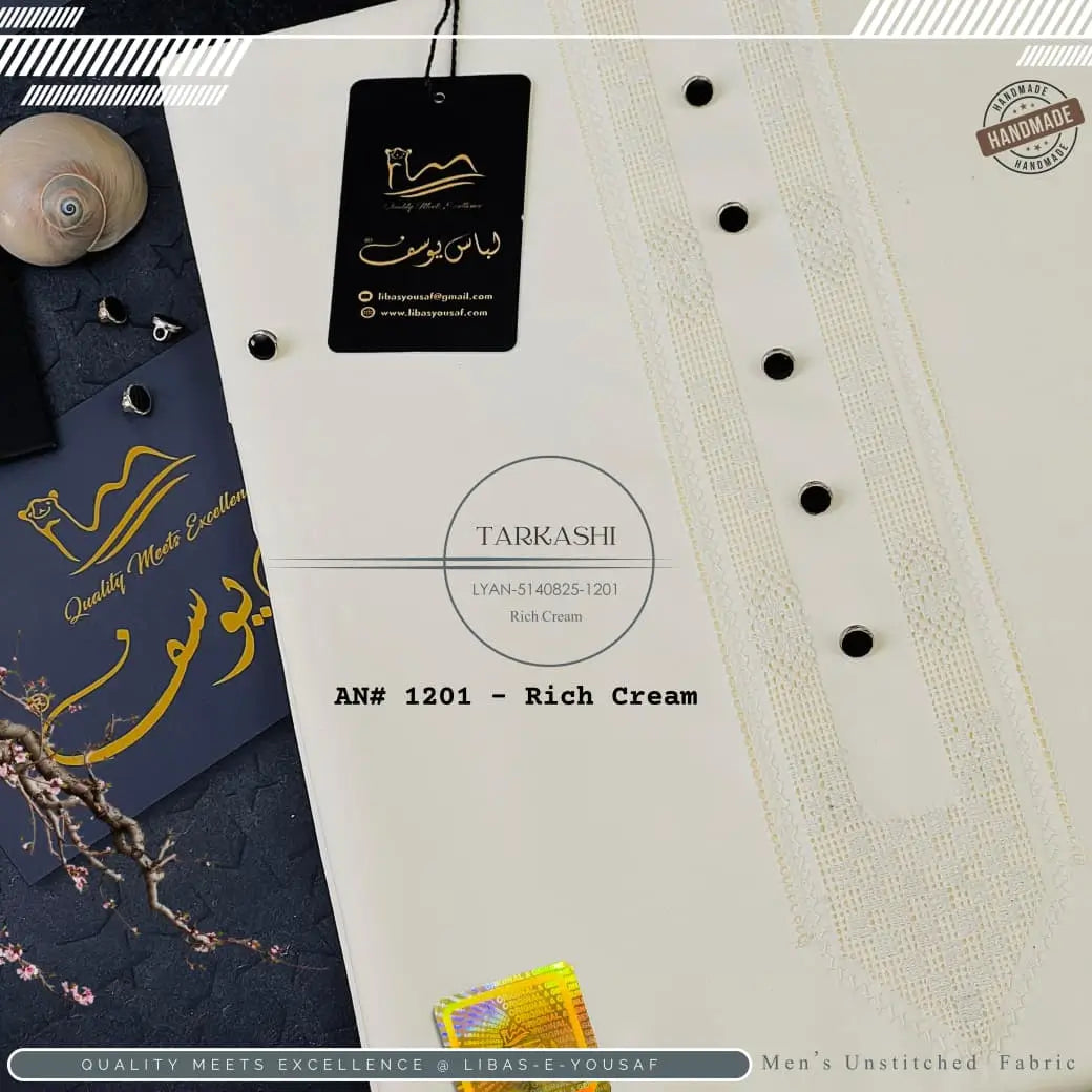 Butter Blend TarKashi | Crafted by Libas e Yousaf | Shade 1201 – Rich Cream