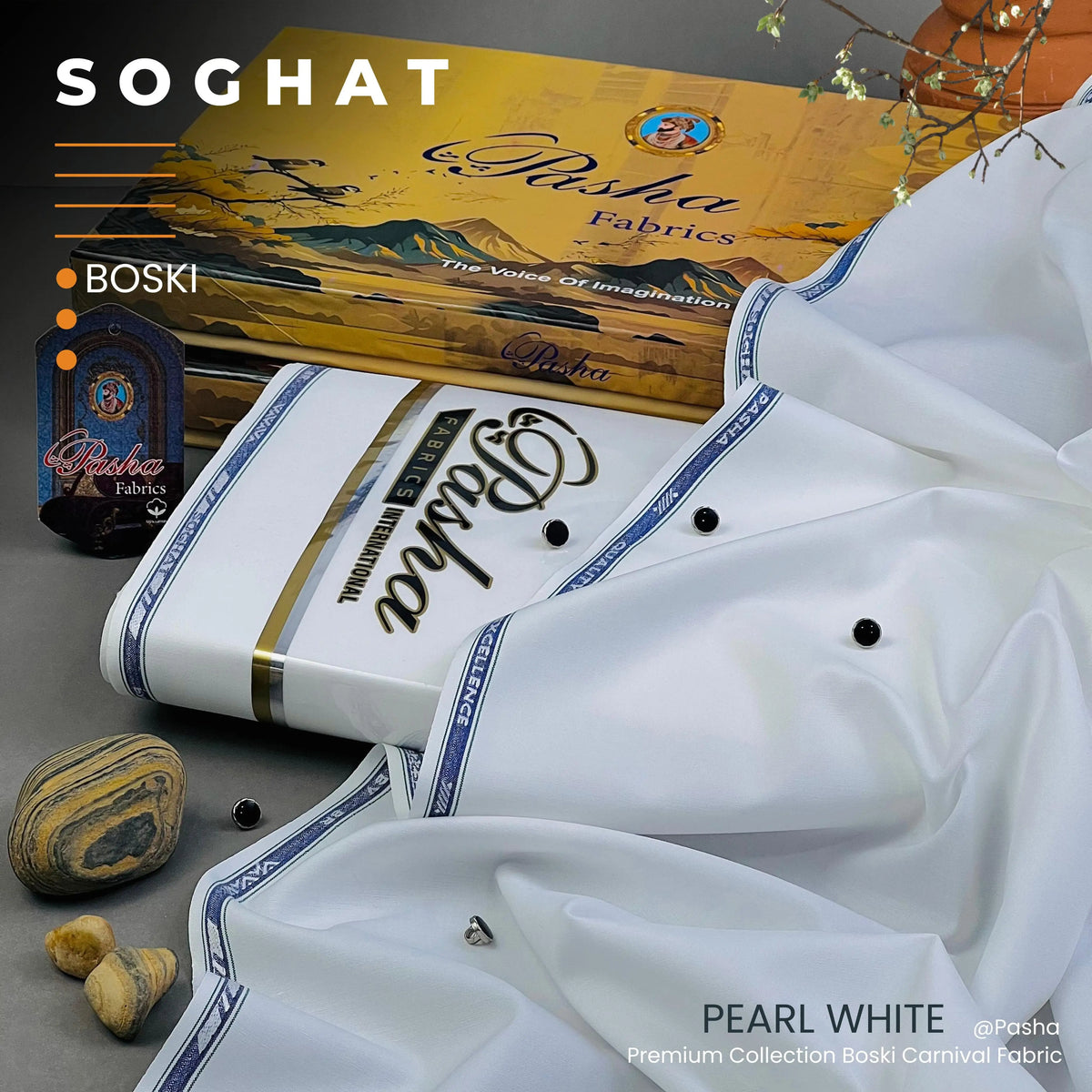 PASHA SOGHAAT BOSKI - Micofiber Boski - Pearl White