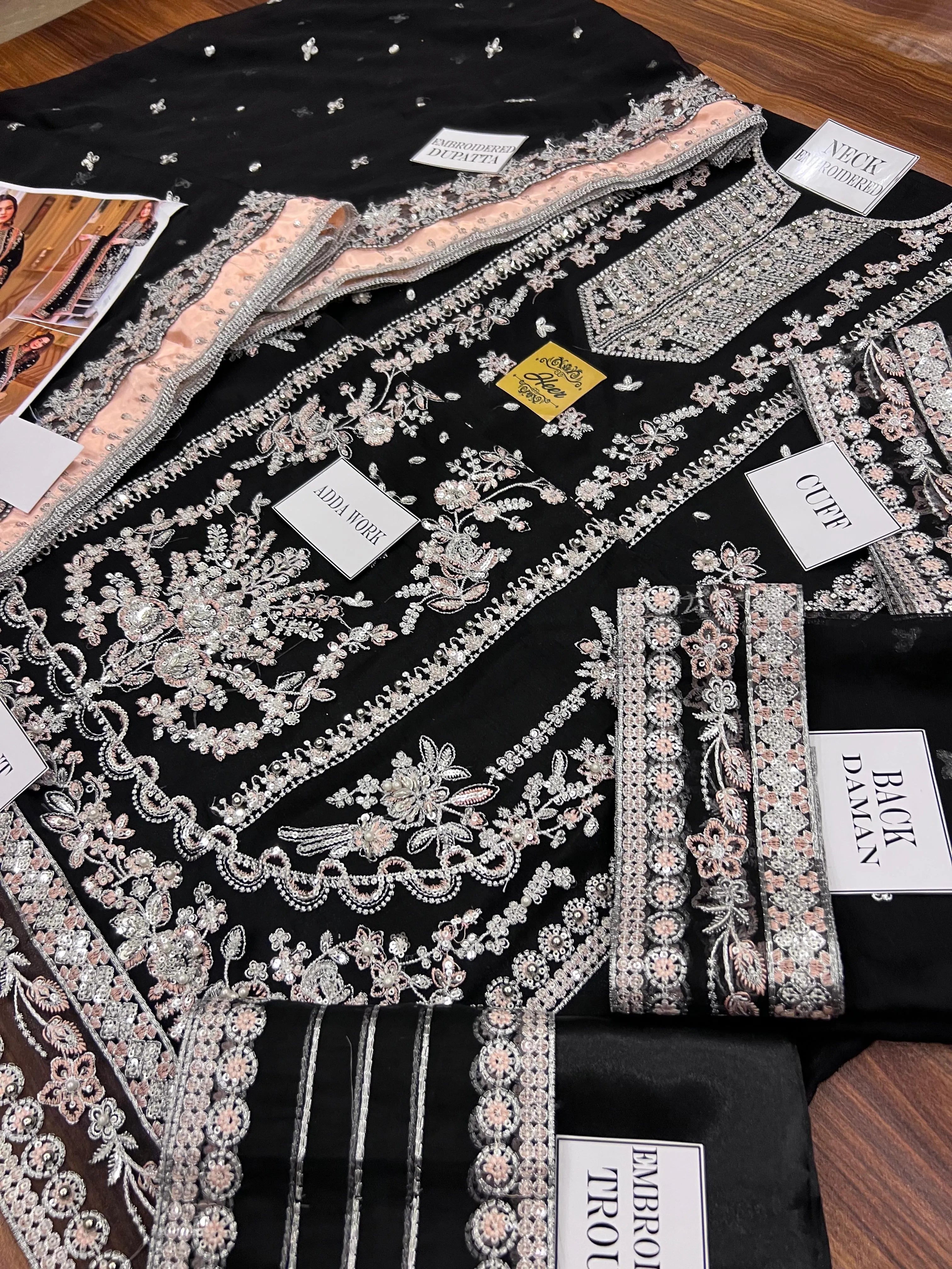 Aneela’s Luxury Embroidered Chiffon Wedding Suit