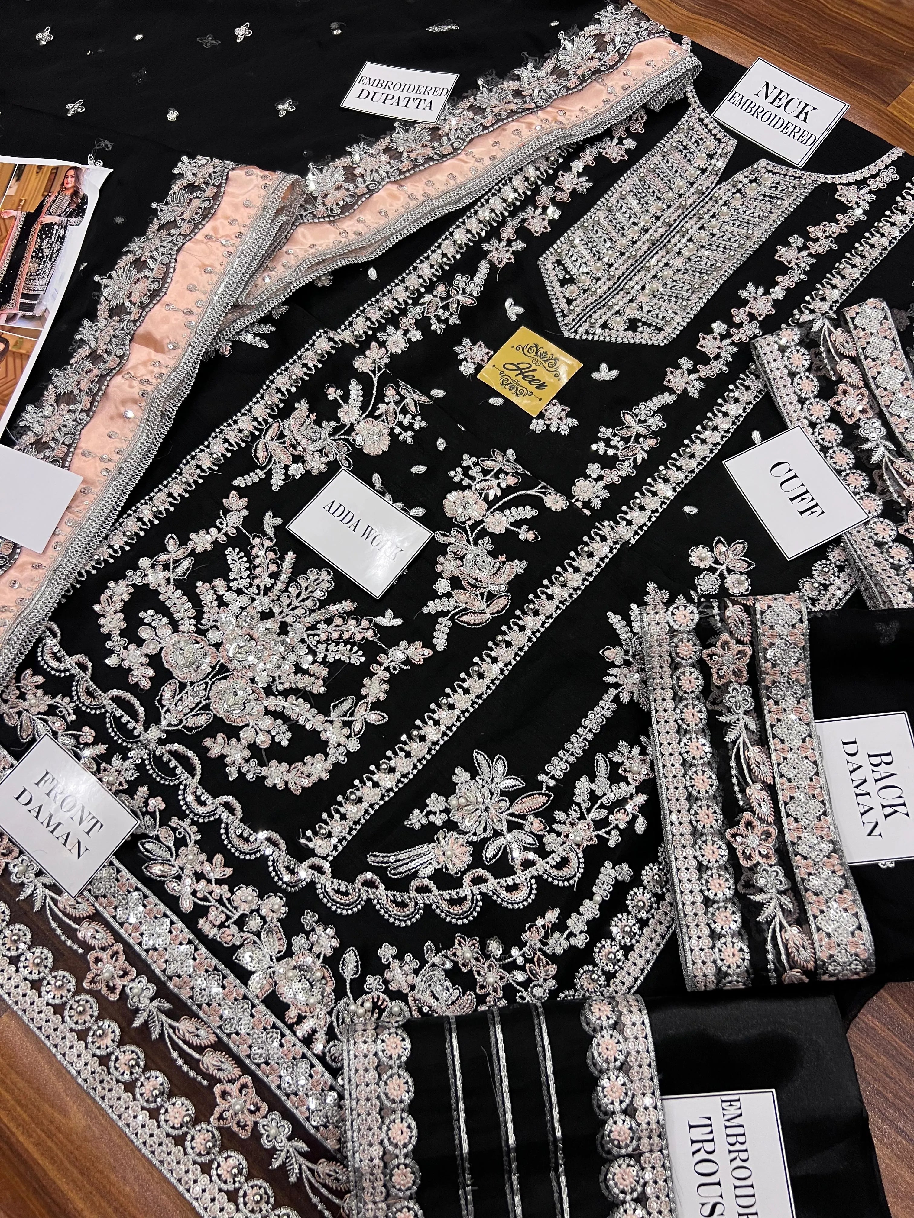 Aneela’s Luxury Embroidered Chiffon Wedding Suit