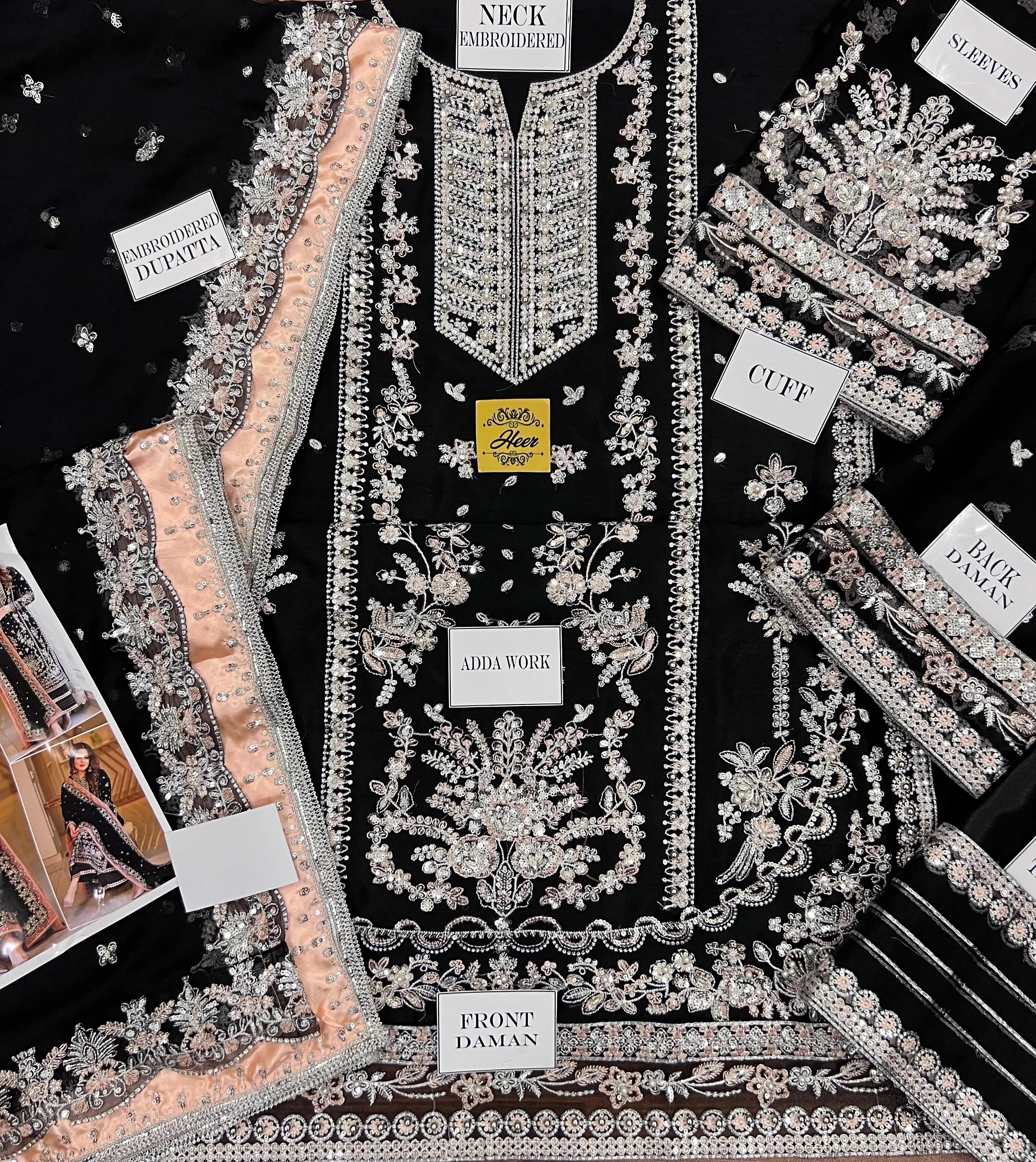 Aneela’s Luxury Embroidered Chiffon Wedding Suit