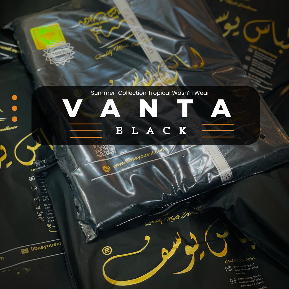 Vanta-Black Summer | Crafted by Libas e Yousaf | Tropical Wash & Wear