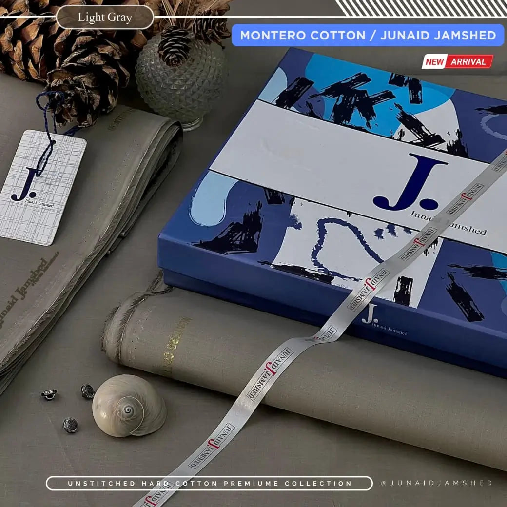 MONTERO by Junaid Jamshed – Premium Hard Cotton - Light Gray