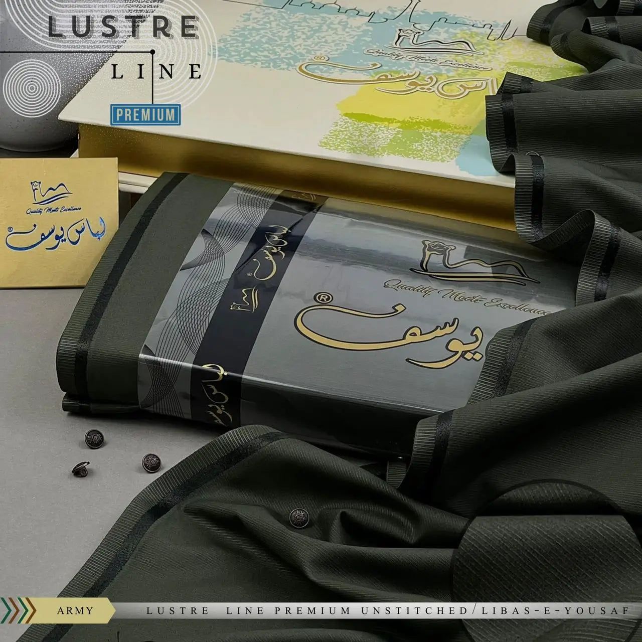 LUSTER LINE | Crafted by Libas e Yousaf | Wash & Wear | Four Season | Army