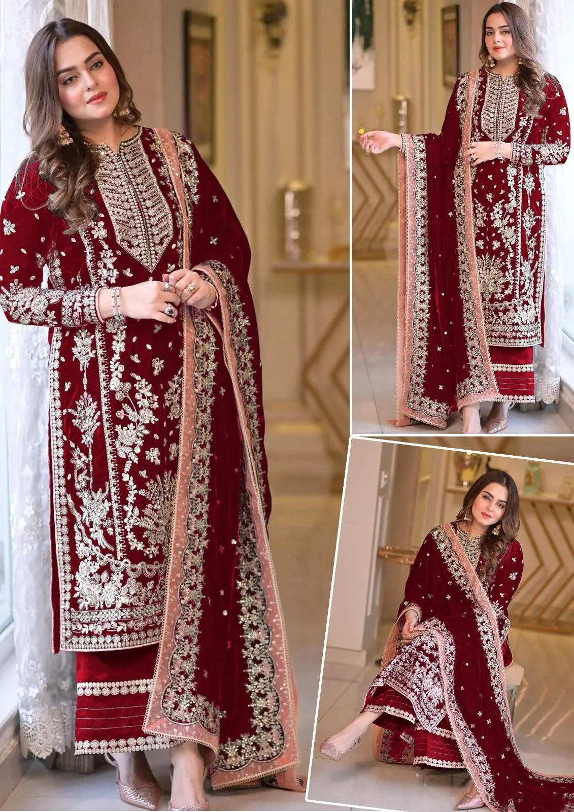 Aneela’s Luxury Embroidered Chiffon Wedding Suit