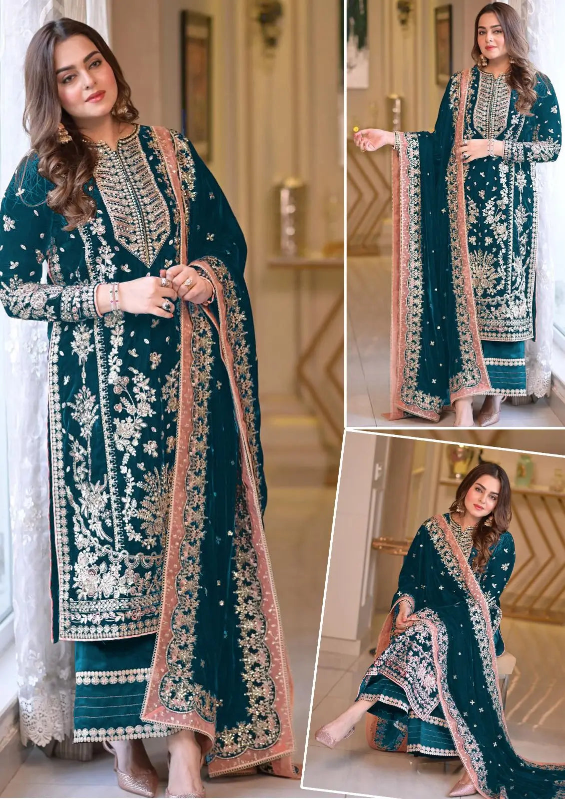 Aneela’s Luxury Embroidered Chiffon Wedding Suit