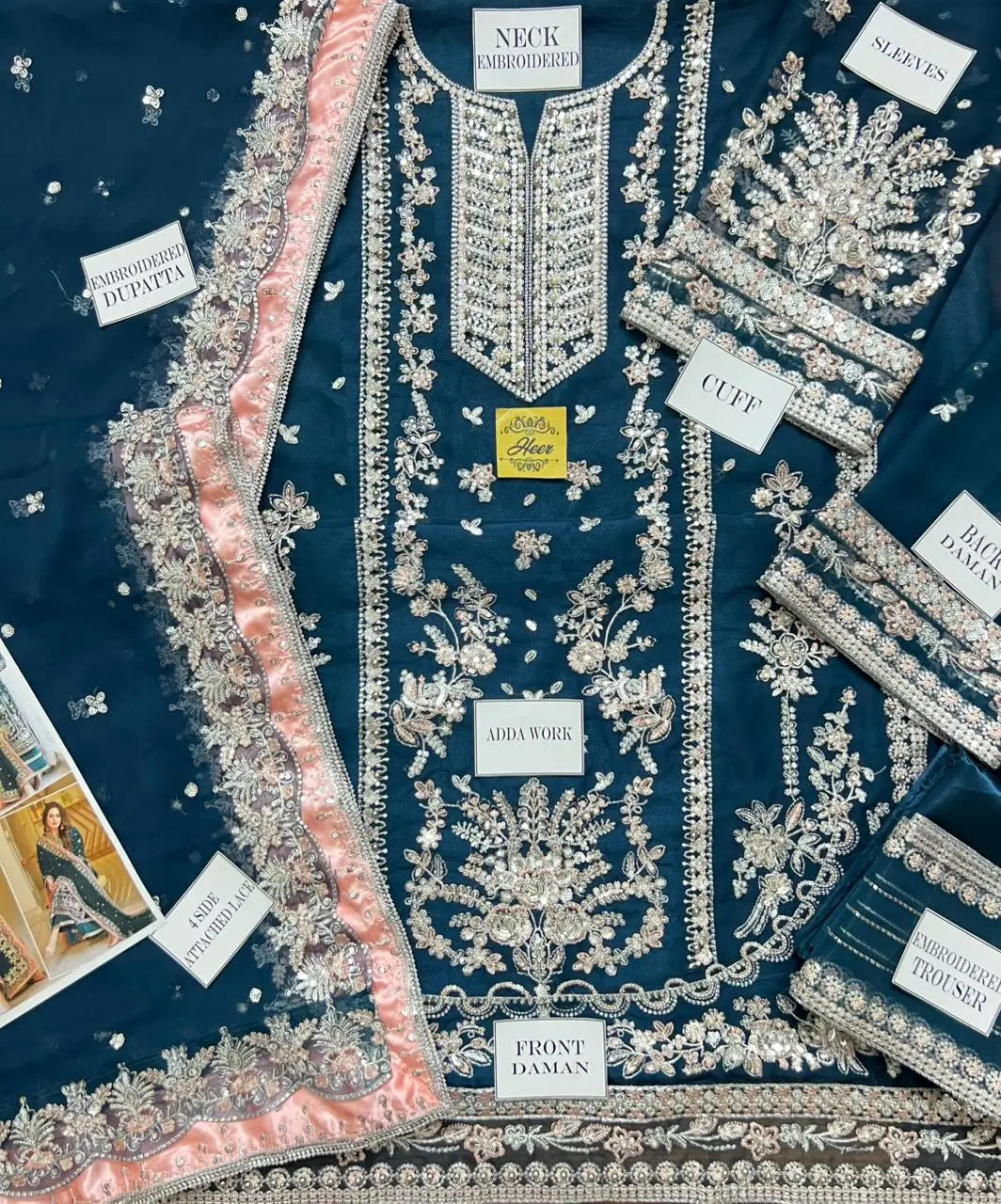 Aneela’s Luxury Embroidered Chiffon Wedding Suit