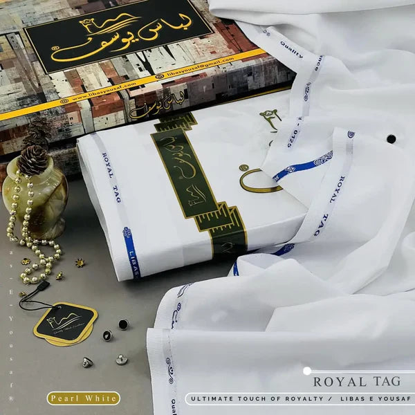 Royal Tag | Crafted by Libas e Yousaf | Wash & Wear | Summer | Pearl White