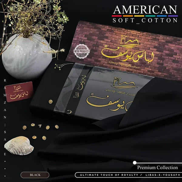 AMERICAN SOFT COTTON | UNSTITCHED | BLACK