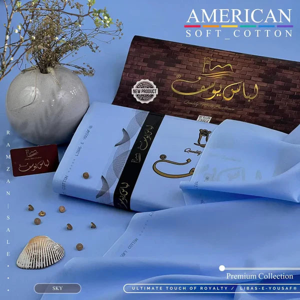 AMERICAN SOFT COTTON | UNSTITCHED | SKY