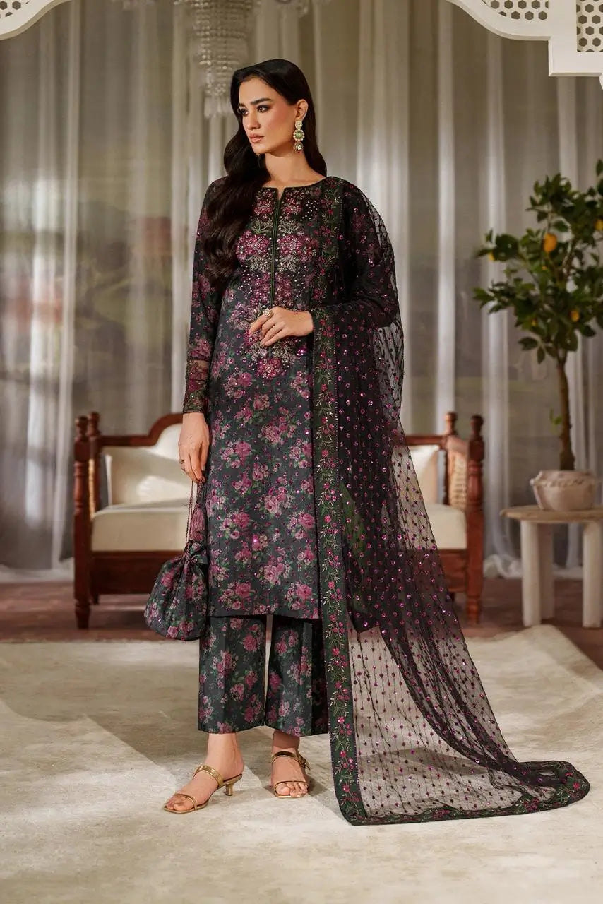 IZNIK ⏐ EMBROIDERED WORK ⏐ CHIFFON DUPATTA ⏐ PURE LAWN ⏐ 3 PIECE ⏐ UE-537
