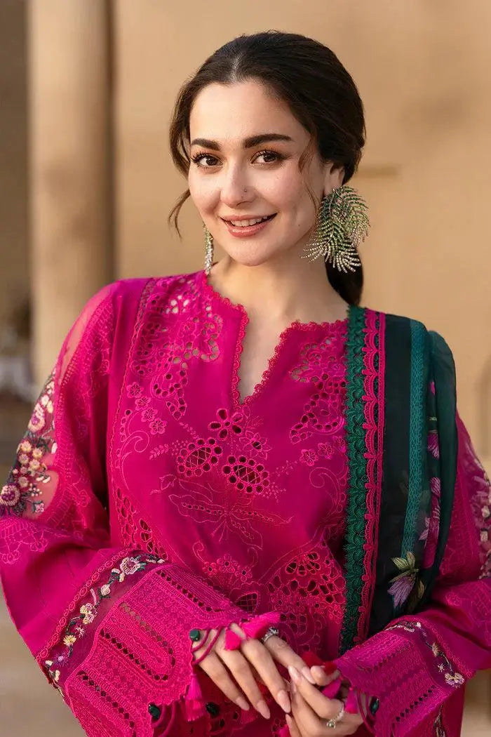 MARIA B - HEAVY EMBROIDERED - LAWN CHIKENKARI - DUPATTA DIGITAL SILK