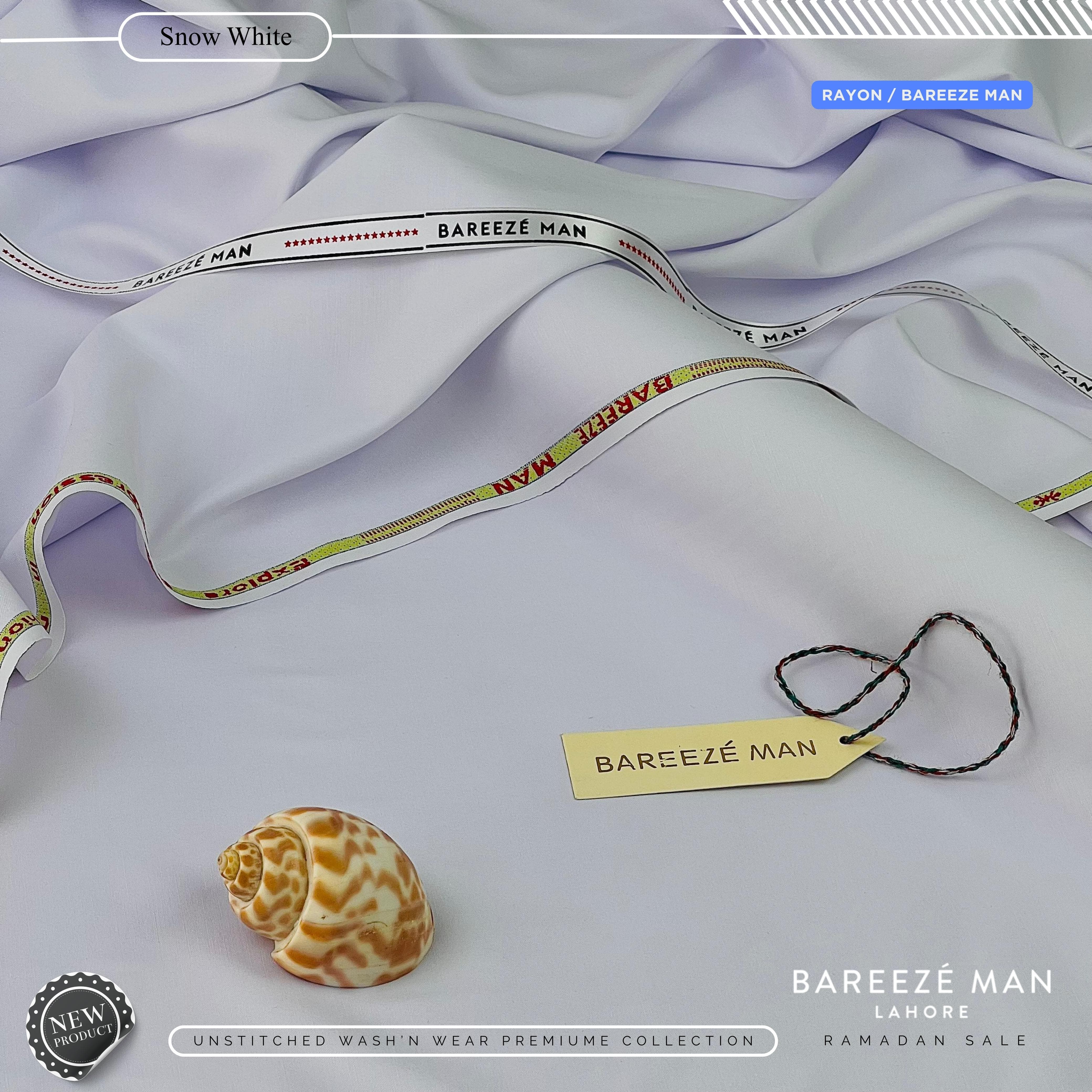 BAREEZE' MAN - Premium Rayon Boski (Summer Collection) - WHITE