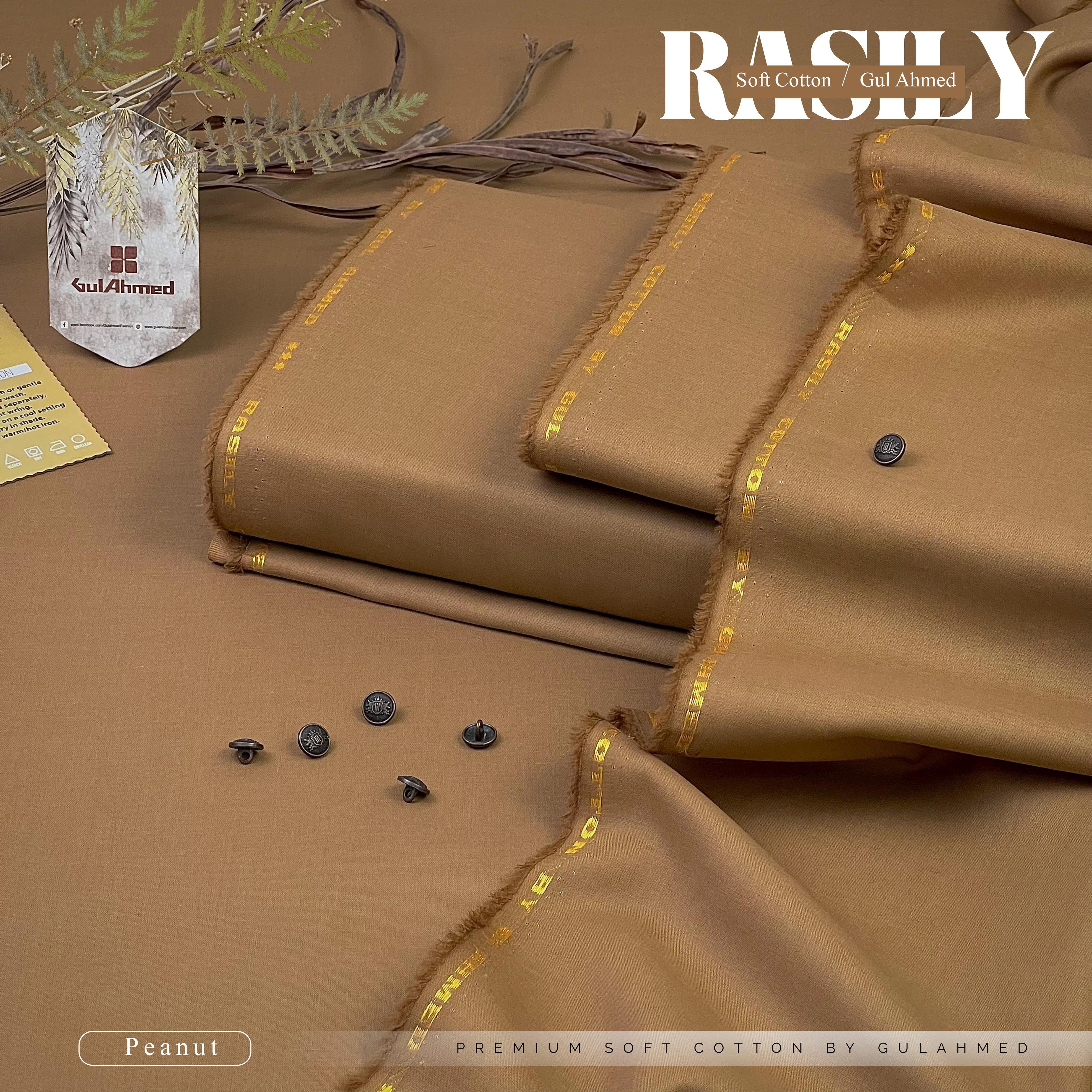RASILY GULAHMAD Soft Cotton Unstitched (Peanut)