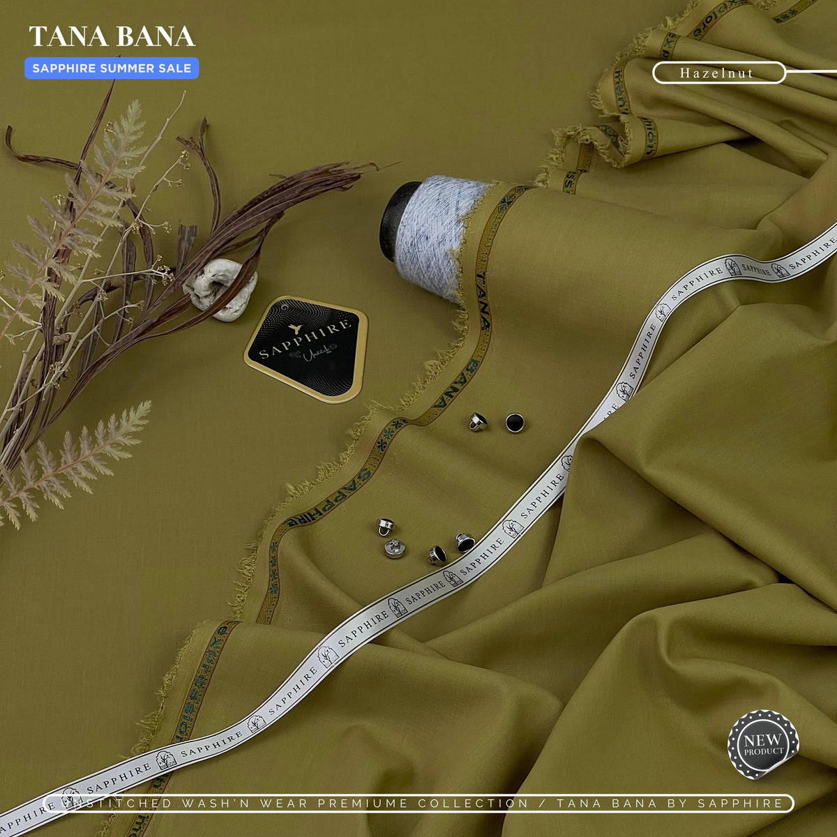 SAPPHIRE (Hazelnut) Unstitched Wash & Wear ( TANA BANA )