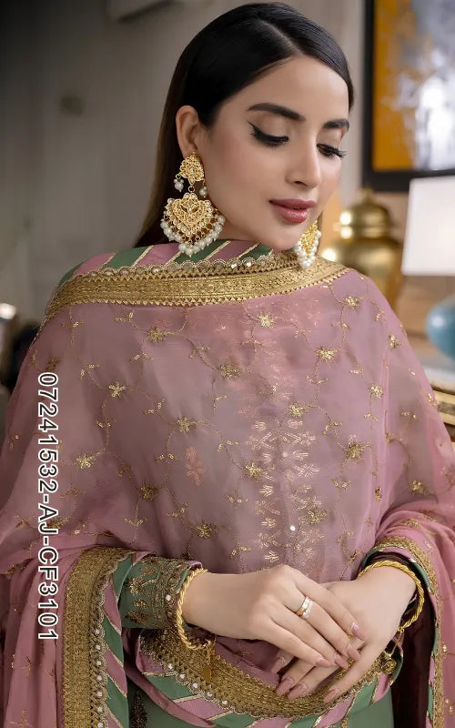 ASIM JOFA ⏐ 07241532-AJ-CF3101 ⏐ CHIFFON FABRIC ⏐ EMBROIDERED