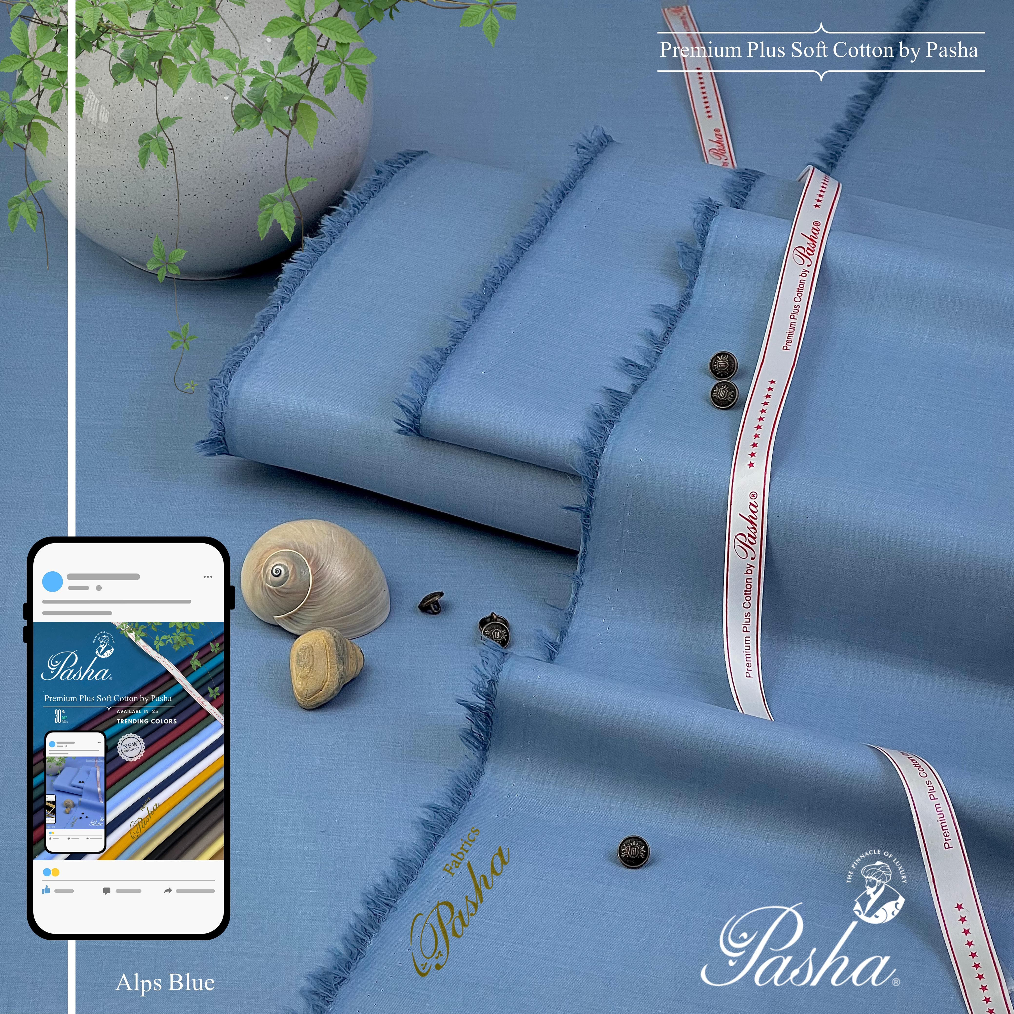 PASHA -Premium Plus - Soft Cotton - Alps Blue