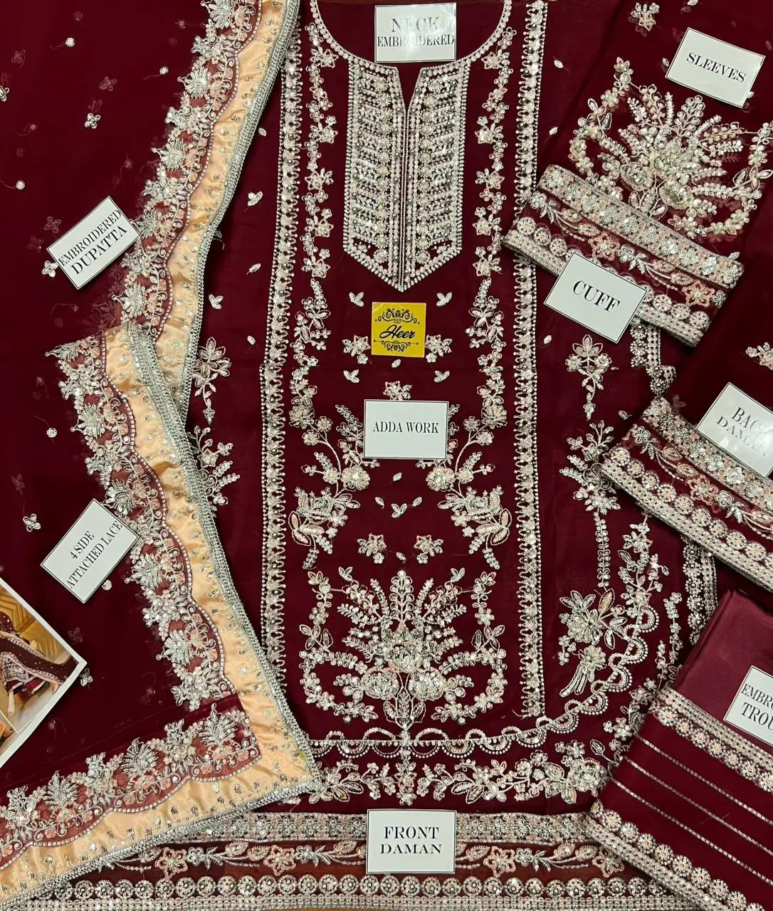 Aneela’s Luxury Embroidered Chiffon Wedding Suit