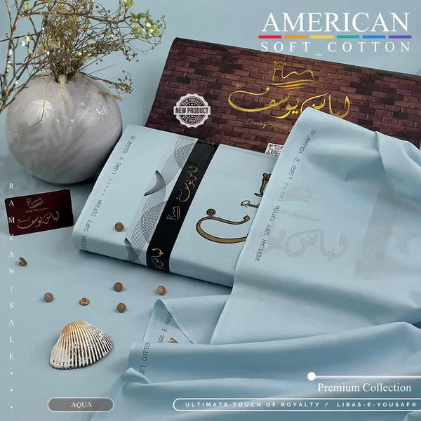 AMERICAN SOFT COTTON | UNSTITCHED | AQUA