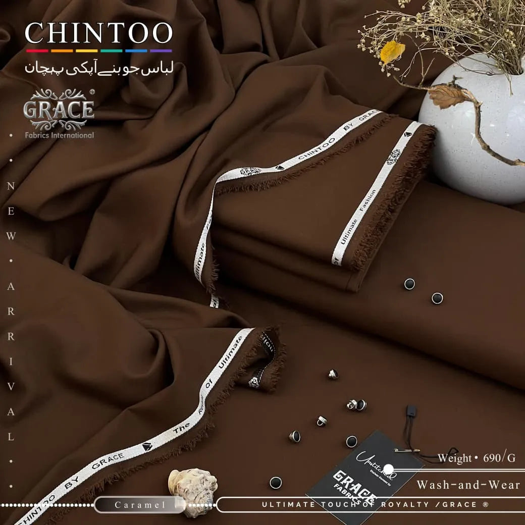 CHINTOO / GRACE© — Premium Tropical Wash’n Wear Fabric | Caramel