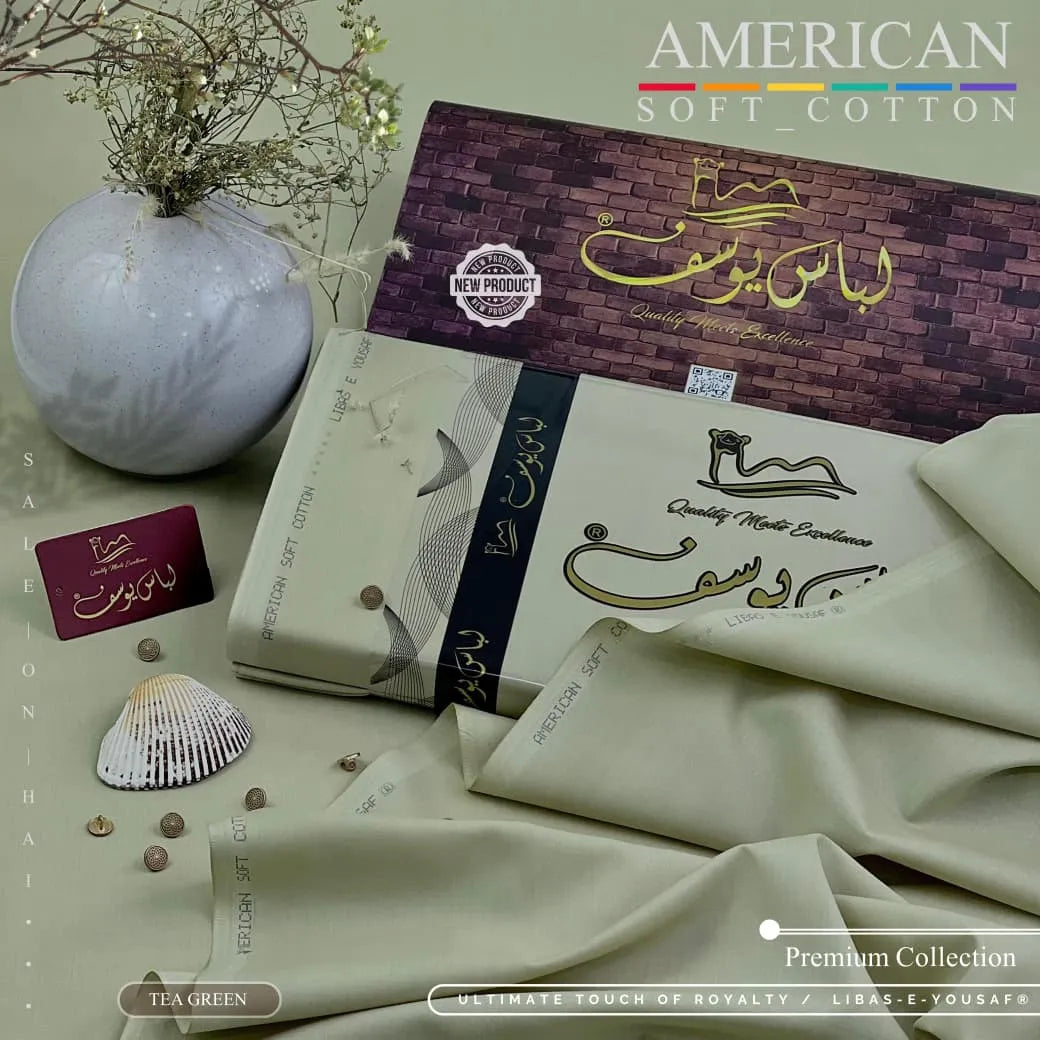 AMERICAN SOFT COTTON | UNSTITCHED | TEA GREEN