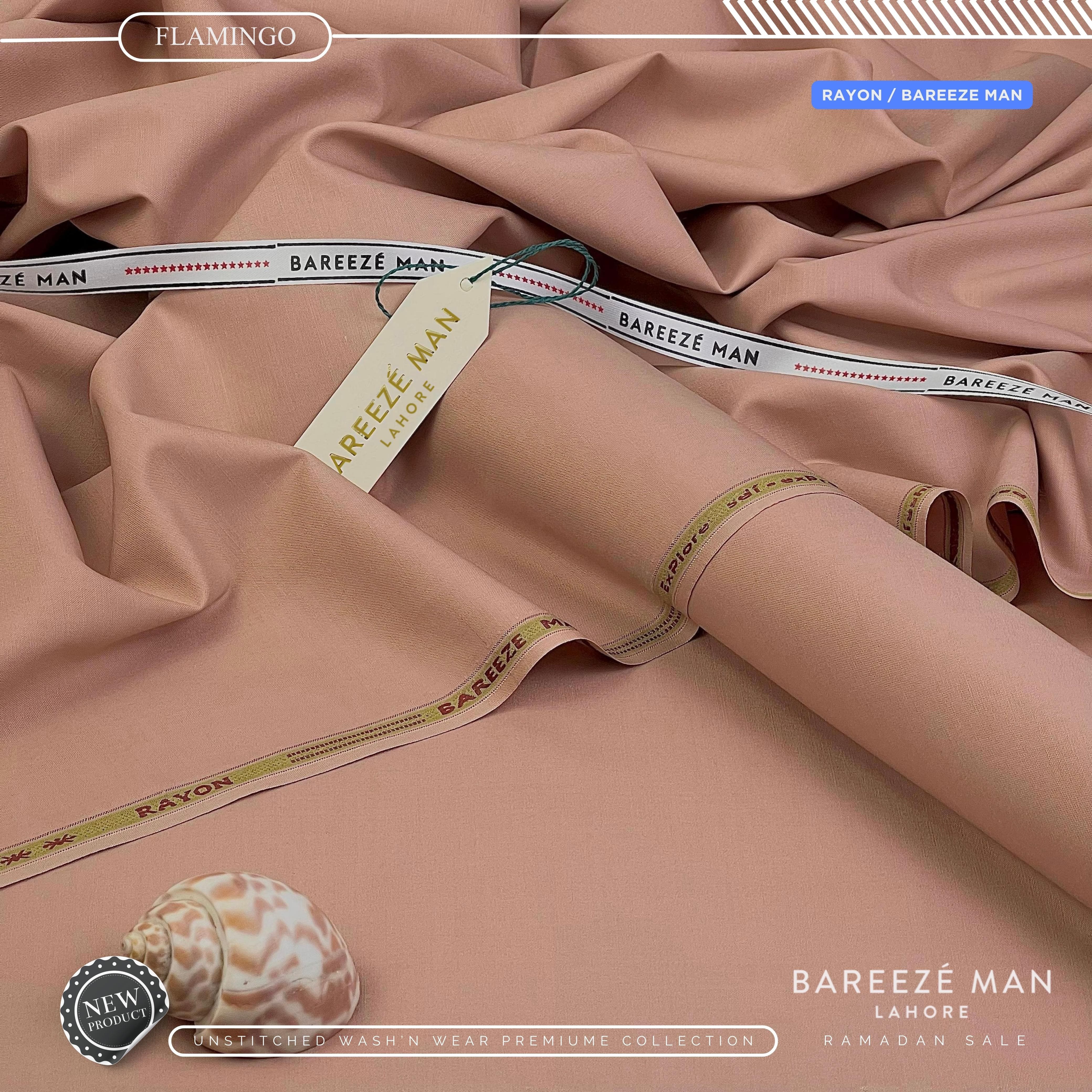 BAREEZE' MAN - Premium Rayon Wash'n Wear (Summer Collection) - FLAMINGO