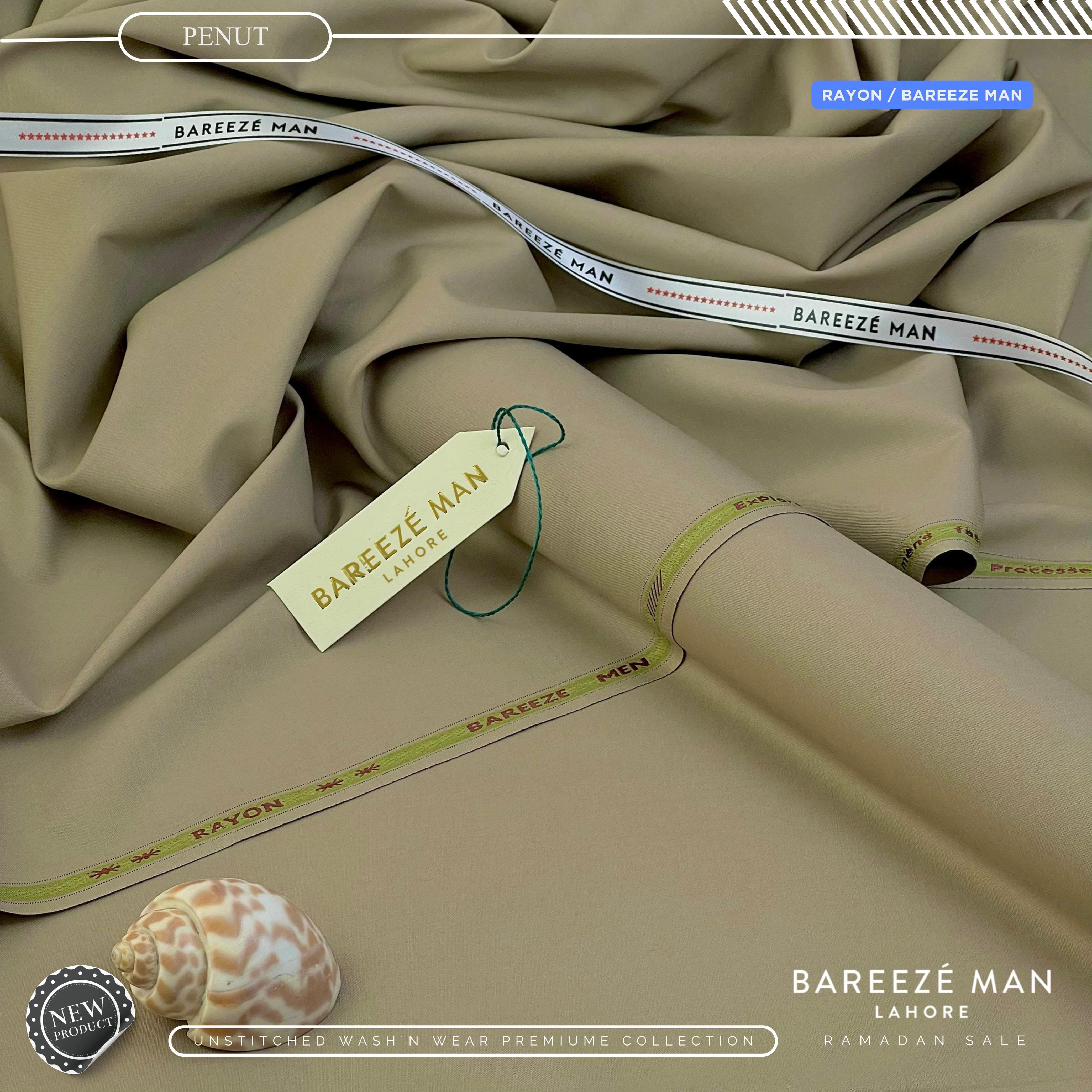 BAREEZE' MAN - Premium Rayon Wash'n Wear (Summer Collection) - PENUT