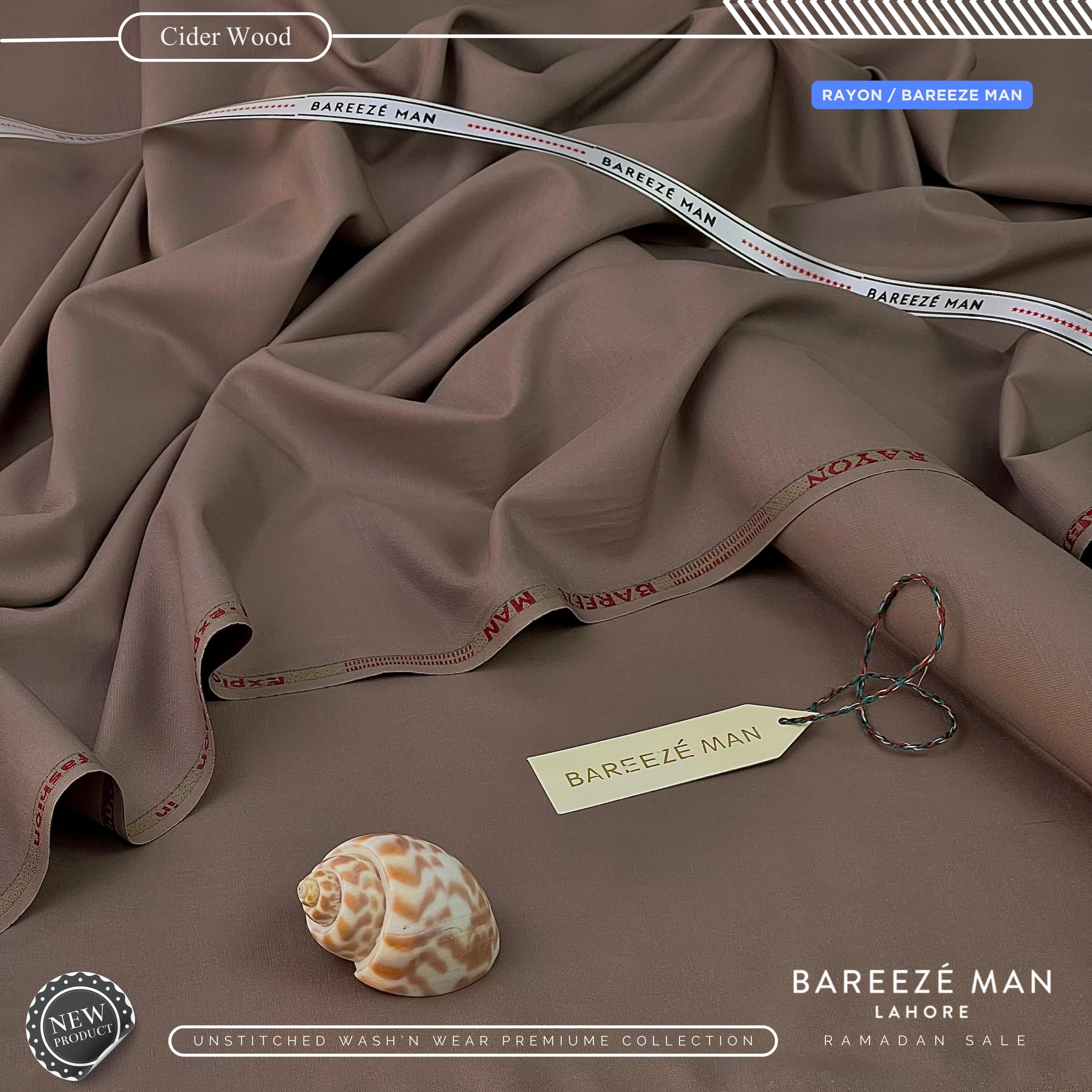 BAREEZE' MAN - Premium Rayon Wash'n Wear (Summer Collection) - CIDER WOOD