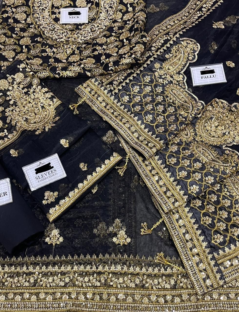 ( Maria B Saree Exclusive  Master Blaster Sarhee 916 BLACK