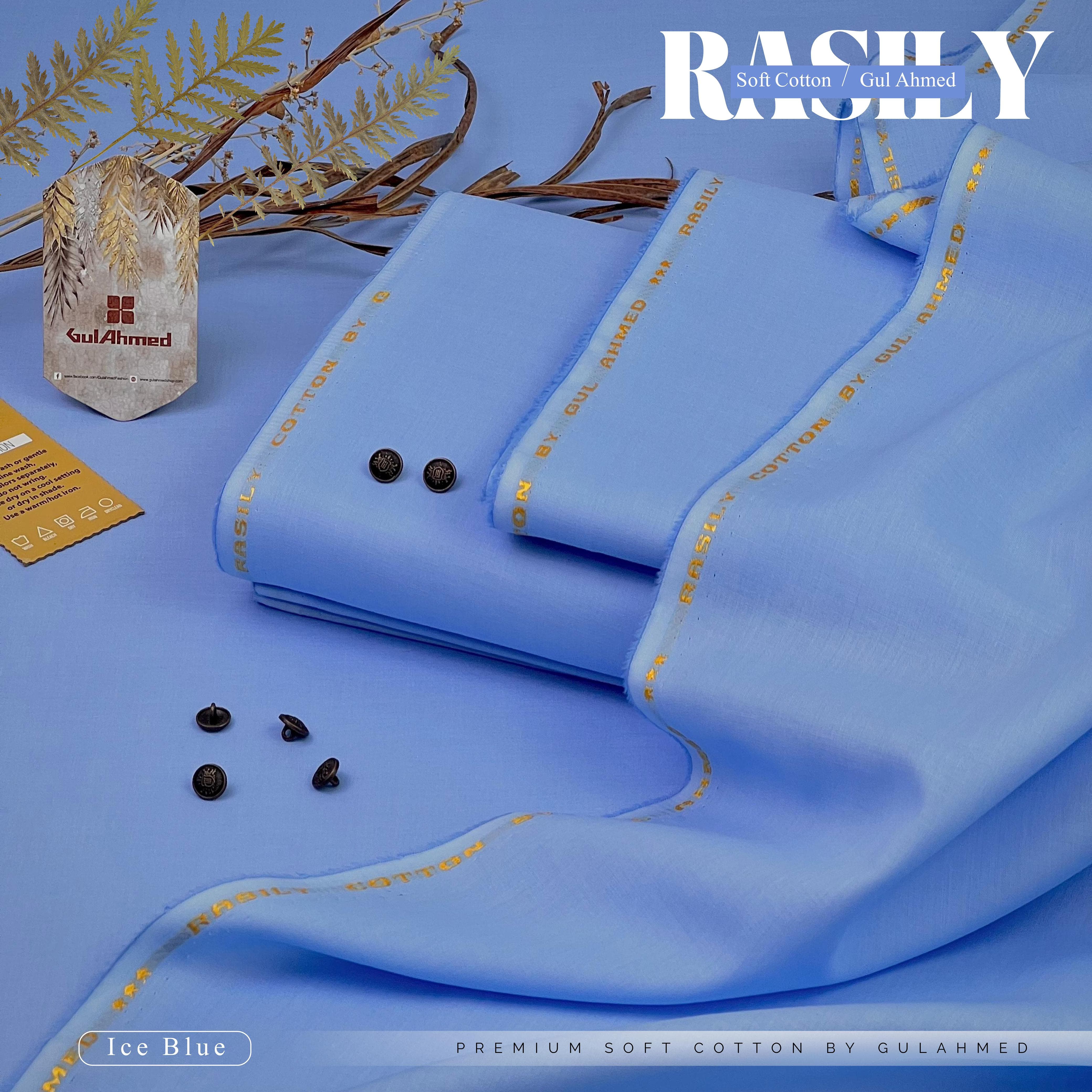 RASILY GUL AHMAD Soft   CottonUnstitched(Ice Blue 💙)