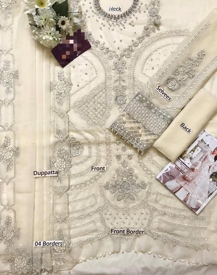 MARIA B EBROIDED  Unstithced Ladies Fancy Dress